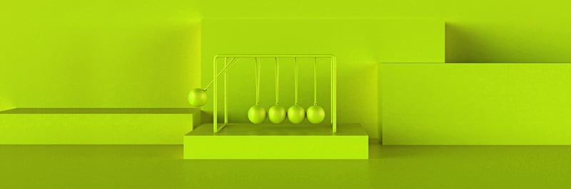 die Newtonsche Wiege in Grün