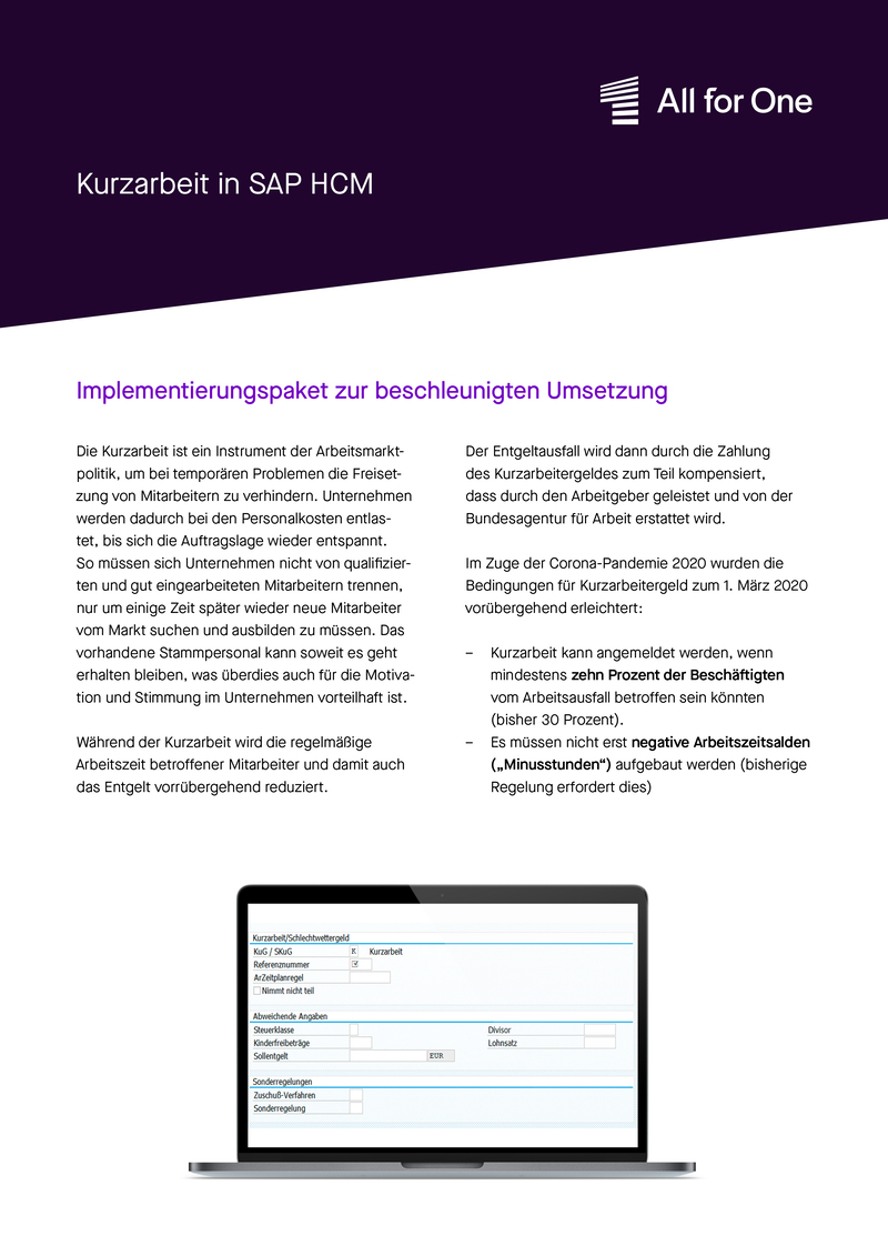 Kurzarbeit in SAP HCM