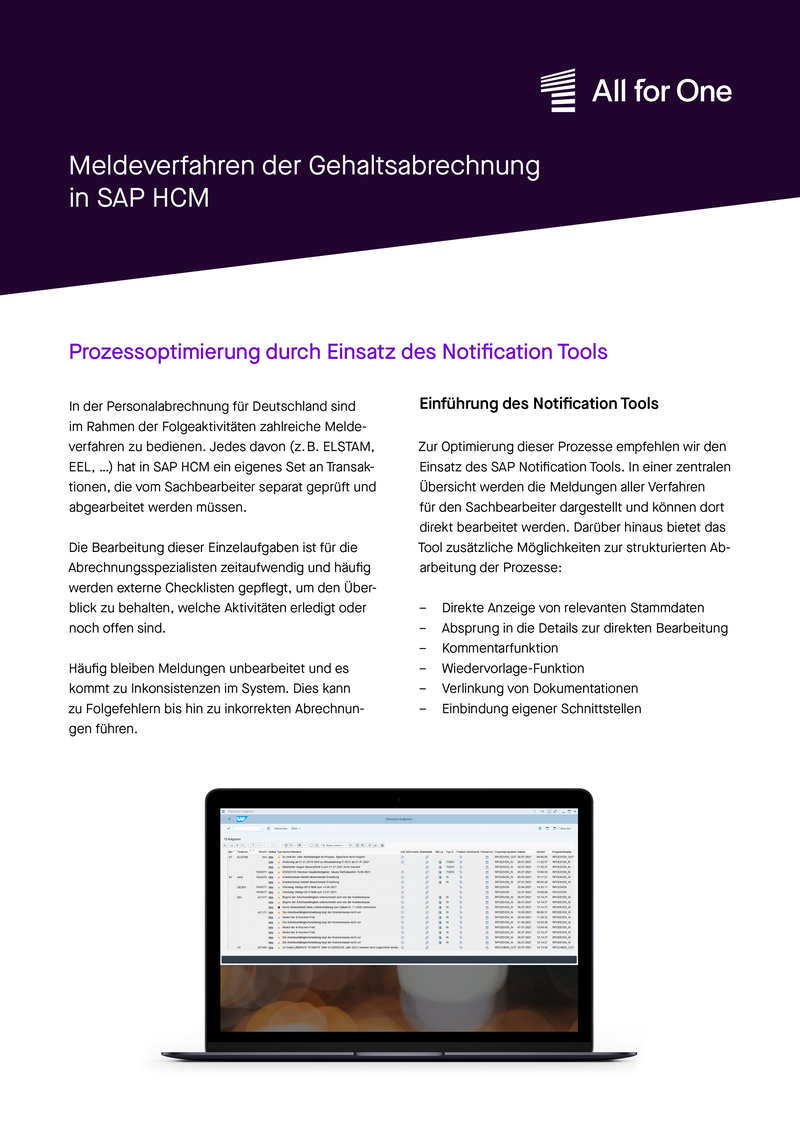 Meldeverfahren der Gehaltsabrechnung in SAP HCM
